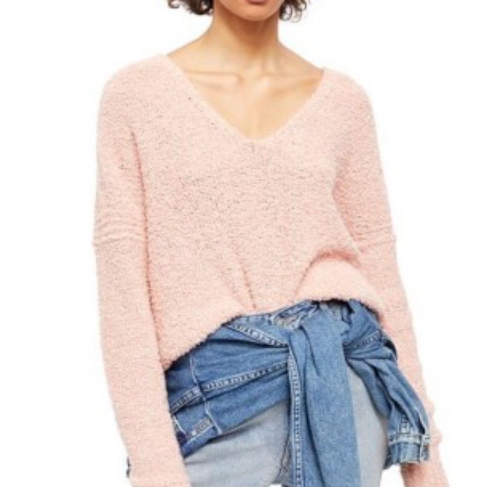 Wilfred Women's Pink V-Neck Mohair Sweater